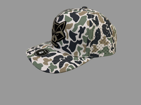 Zapped black hawk Jungle camo with MCsquallers raccoon logo.