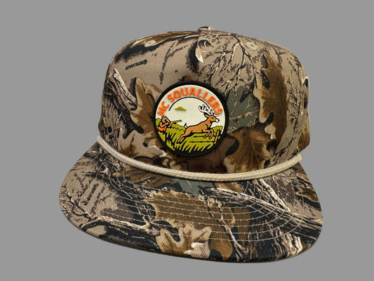 Richardson 256p rope hat Old school camo with deer themed MCsquallers logo