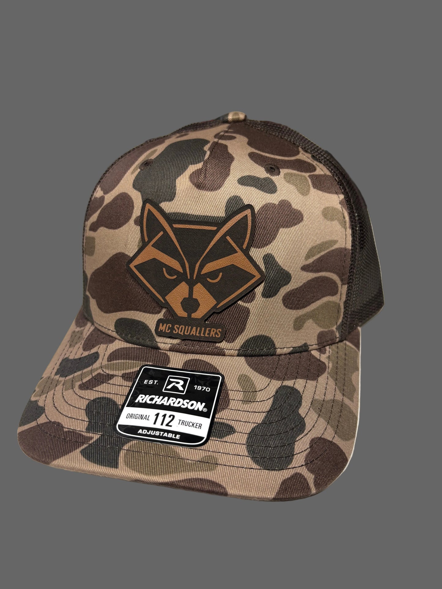 Richardson 112 Old school Camo with leather patch logo