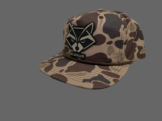 Richardson 256p Camo Umpqua rope snapback five panel baseball cap with MCsquallers logo